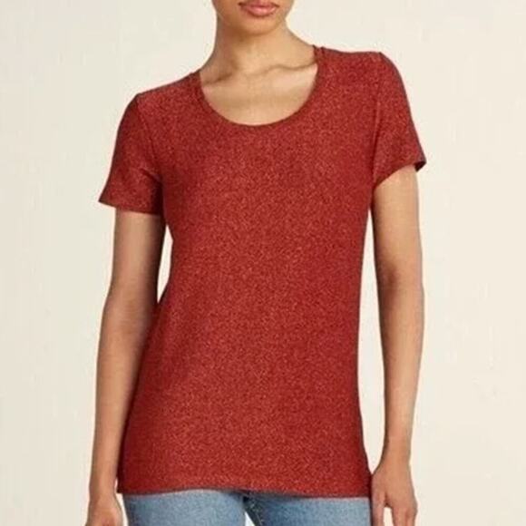 Scotch & Soda Maison Red Stargazer Lurex Top - Picture 1 of 6
